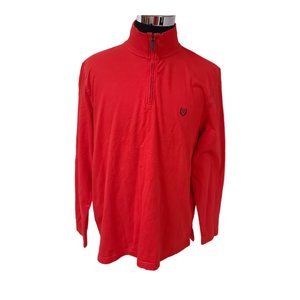 Chaps Mens XL Orange 1/4 Zip Pullover Long Sleeve Heavyweight Polo Shirt